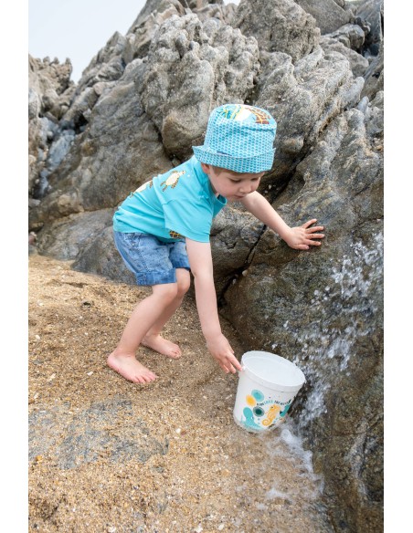 Set de plage océan, seau râteau et pelles - Fabriqué en France à partir d'algues brunes