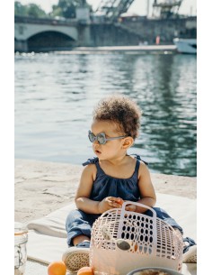 Lunettes de soleil bébé 1 - 4 ans ourson bleu argenté
