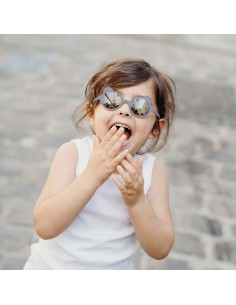 Lunettes de soleil bébé 1 - 4 ans ourson bleu argenté