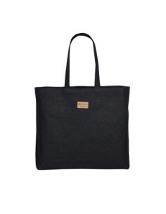 Tote bag noir en jean recyclé - 100% coton, origine France garantie