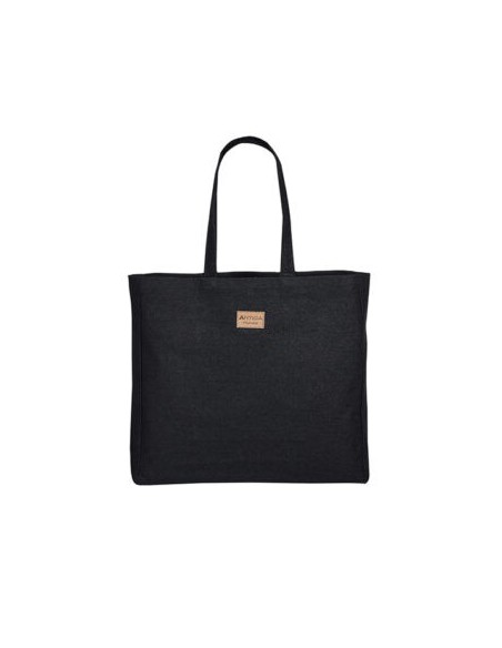 Tote bag noir en jean recyclé - 100% coton, origine France garantie