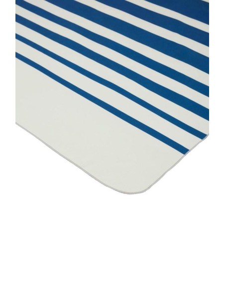 Serviette microfibre polyester bleu marin recyclé à 60% pour la plage, piscine, voyages...