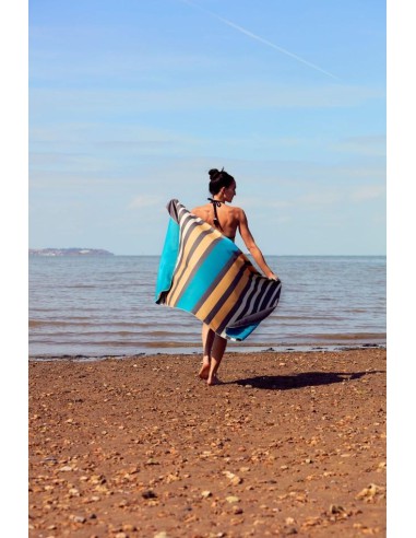 Serviette de plage microfibre recyclée à 60% gris roc - fabrication responsable