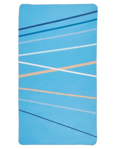 serviette de plage microfibre pet 60% bleu cristal