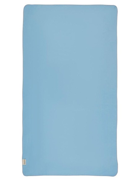 Serviette PET recyclé bleu céleste - polyester recyclé à 60%, marque européenne