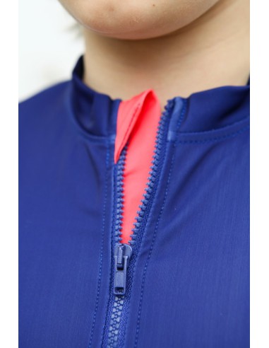 T-shirt anti-uv éco-responsable UPF50+ à zip ventral made in France - de 3 à 10 ans - Macareux fringuant