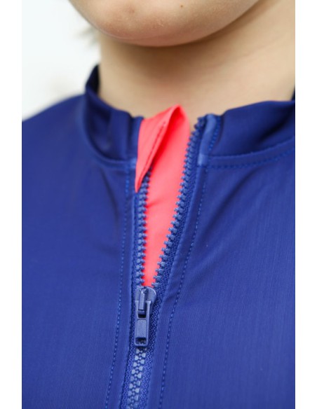 T-shirt anti-uv éco-responsable UPF50+ à zip ventral made in France - de 3 à 10 ans - Macareux fringuant