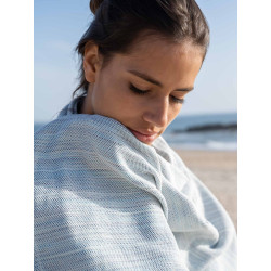 Serviette de plage bleue  - 100% coton