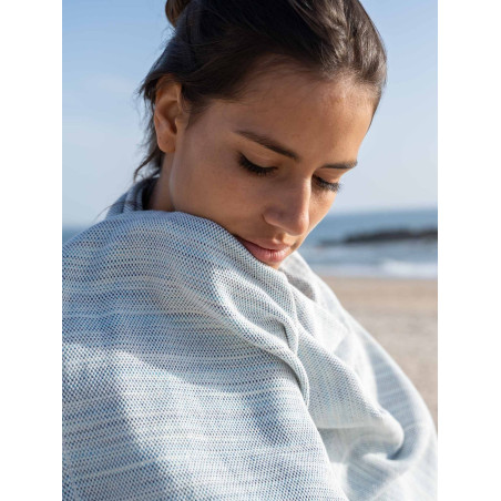 Serviette de plage bleue  - 100% coton