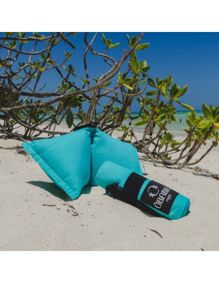 Coussin plage cale-nuque Moorea bleu turquoise