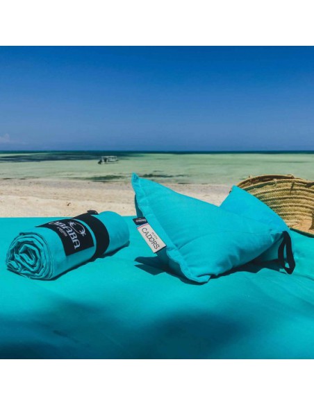 Coussin plage cale-nuque Moorea bleu turquoise