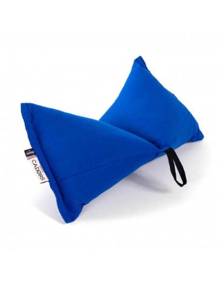Coussin cale-nuque confortable et écoresponsable. Couleur bleu outremer.