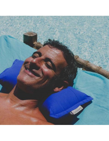 Coussin plage cale-nuque Mykonos bleu outremer
