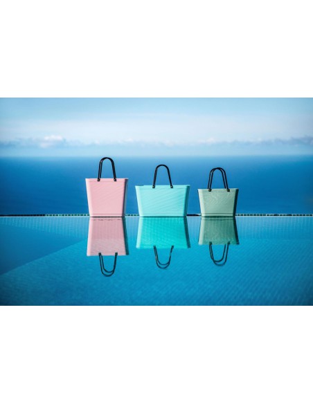 Sac cabas bleu aqua green plastic - Fabriqué en Europe