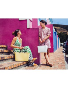 Cabas semi-rigide nougat  Hinza – sac de plage éco-responsable en bioplastique