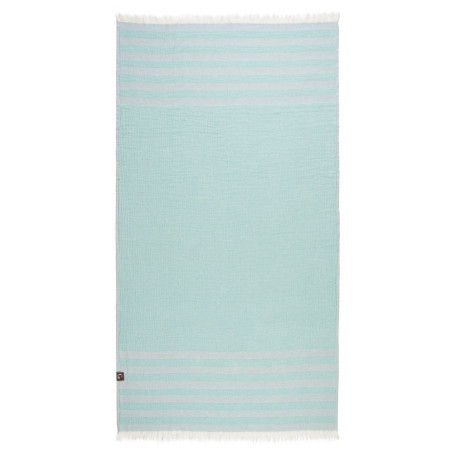 Serviette de plage rayée verte - 100% coton oeko-tex