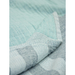Serviette de plage rayée verte - 100% coton oeko-tex
