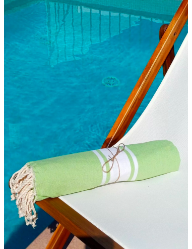 Fouta de plage vert anis kazaluz