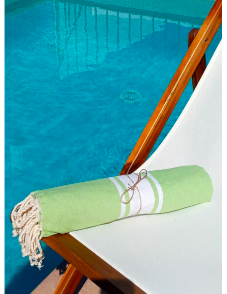 Fouta de plage vert anis kazaluz