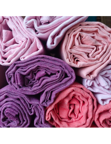 Fouta de plage ROSE kazaluz fouta coton, fouta artisanale, fouta tunisie, kasaluz, serviette plage éthique, fouta tissée main, f