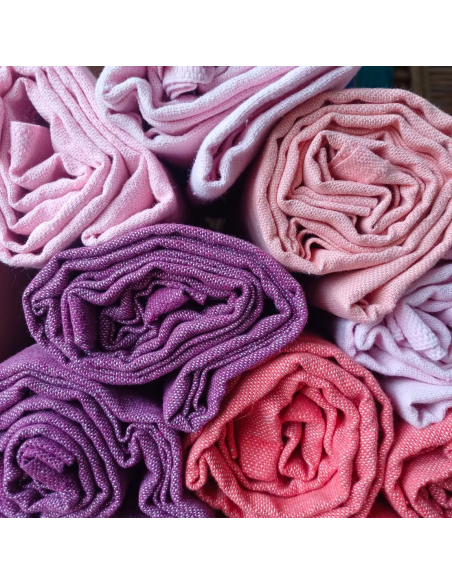 Fouta de plage ROSE kazaluz fouta coton, fouta artisanale, fouta tunisie, kasaluz, serviette plage éthique, fouta tissée main, f