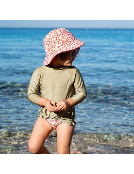 T-shirt anti-UV bébé MERCURE VERT - 6 à 24 mois, fabriqué en France