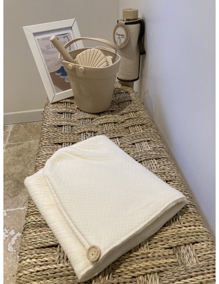 Serviette à cheveux fabriquée en France en provence coton bio doux