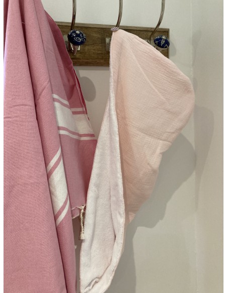 Serviette à cheveux fabriquée en France en provence coton bio doux