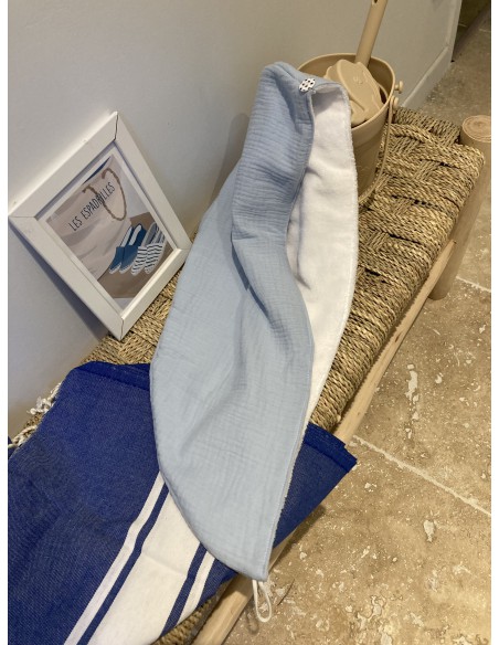 Serviette à cheveux fabriquée en France en provence coton bio doux