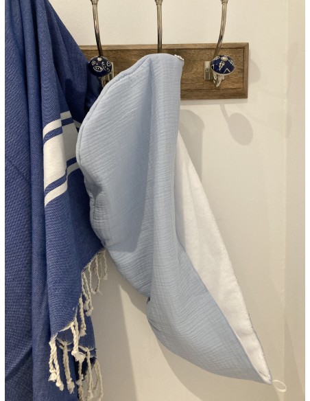 Serviette à cheveux fabriquée en France en provence coton bio doux