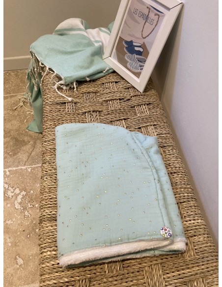 Serviette à cheveux fabriquée en France en provence coton  doux