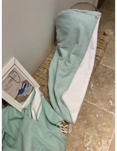 Serviette à cheveux fabriquée en France en provence coton  doux
