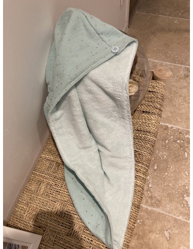 Serviette à cheveux fabriquée en France en provence coton  doux