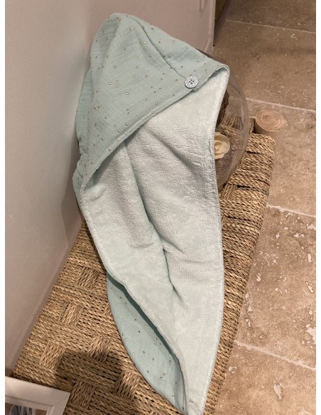 Serviette à cheveux fabriquée en France en provence coton  doux