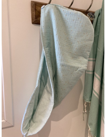 Serviette à cheveux fabriquée en France en provence coton  doux