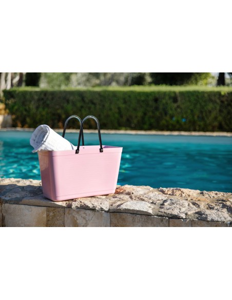 Sac cabas rose poudré green plastic - Fabriqué en Europe