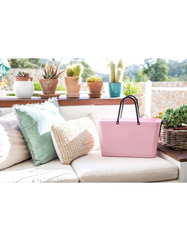 Sac cabas rose poudré green plastic - Fabriqué en Europe