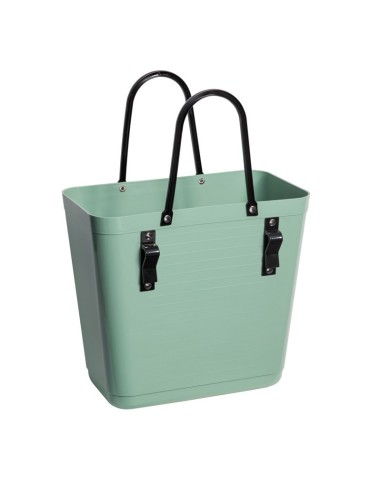 Cabas HINZA Tall Vert Clair – Avec Crochets Vélo – Bioplastique Recyclé