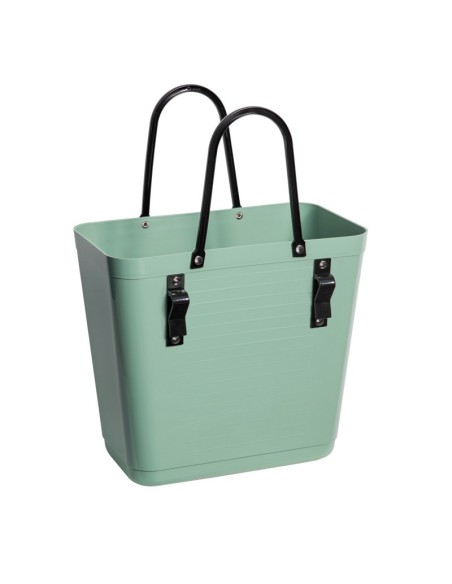 Cabas HINZA Tall Vert Clair – Avec Crochets Vélo – Bioplastique Recyclé