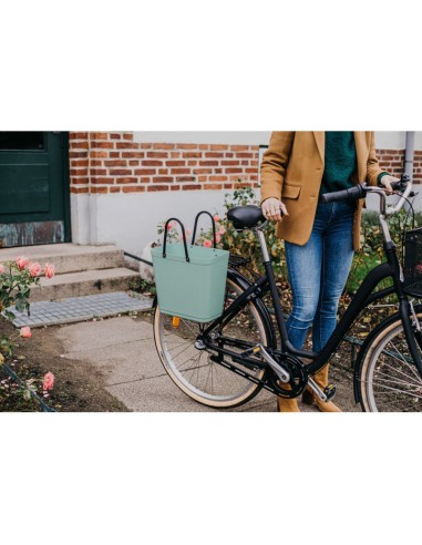 Cabas HINZA Tall Vert Clair – Avec Crochets Vélo – Bioplastique Recyclé