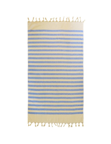 Fouta une place doublée ponde couleur bleu royal