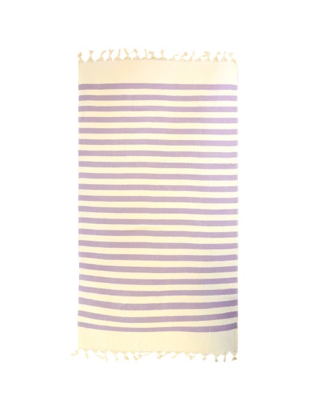 Fouta une place doubléé eponge  couleur Lilas