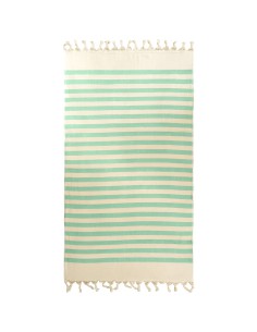 Fouta une place coton doublée vert fougere