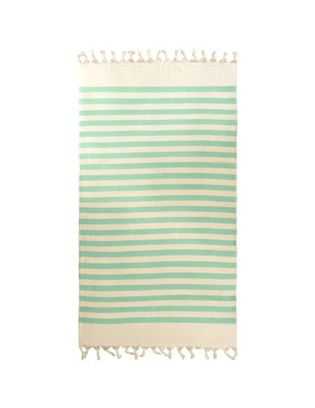 Fouta une place coton doublée vert fougere