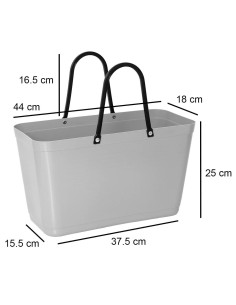 Sac cabas noir en plastic green- Fabriqué en Europe, 60% bioplastique