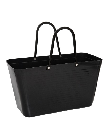 Sac cabas noir en plastic green- Fabriqué en Europe, 60% bioplastique