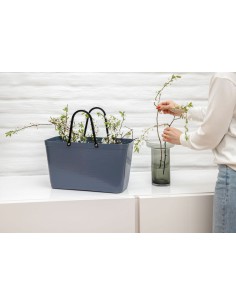 Grand cabas bleu gris plastique bio-sourcé