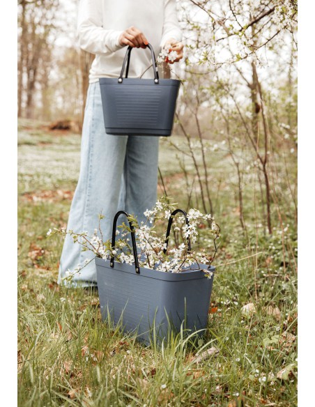 Sac cabas Bleu gris en plastic green- Fabriqué en Europe, 60% bioplastique