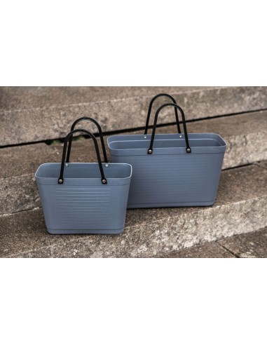 Sac cabas Bleu gris en plastic green- Fabriqué en Europe, 60% bioplastique