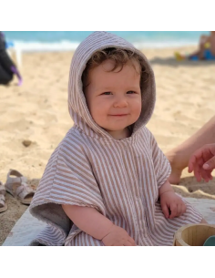 Poncho de bain bébé made in France — Gaze de coton & éponge bambou — Petite Citrouille